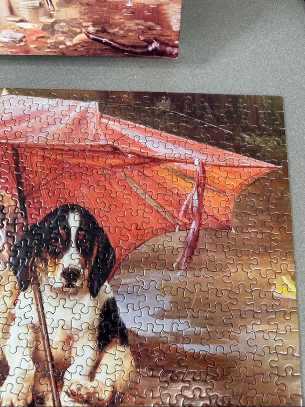 Guild 550-Piece Puppies with Umbrella Jigsaw Puzzle - Orange/Brown - Picture 5 of 10